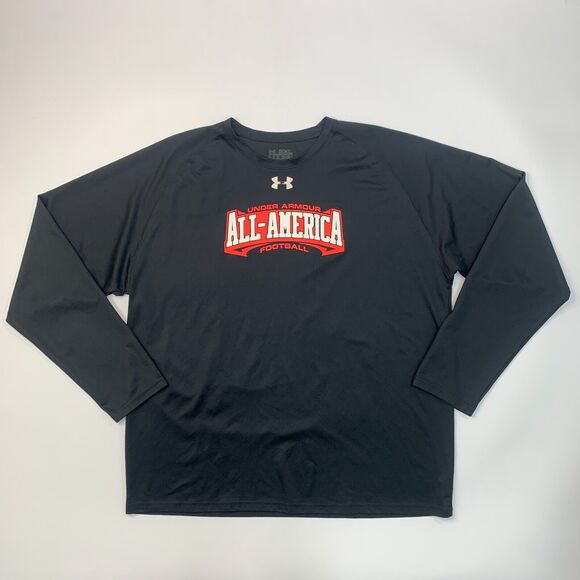 Under Armour All America Football Sweatshirt Mens 2XL XXL Black Crew Lightweight - Picture 2 of 12